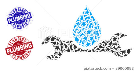 Plumbing Mosaic of Fractions with Plumbing Grunge Seals Plumbing Mosaic of Fractions with Plumbing Grunge Seals 89000098