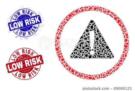 Danger Sign Mosaic of Fractions with Low Risk... - Stock Illustration ...