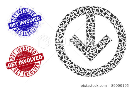 Direction Down Mosaic of Shatters with Get Involved Textured Stamps Direction Down Mosaic of Shatters with Get Involved Textured Stamps 89000195