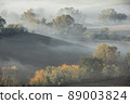 a foggy autumn morning in Marche Italy 89003824