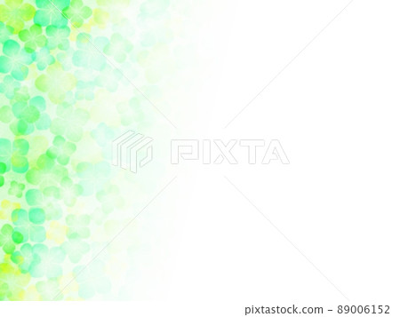 Gradation frame of four-leaf clover with watercolor touch no.01 89006152