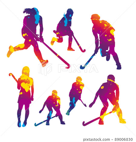 Hockey silhouette illustration (color) 89006830