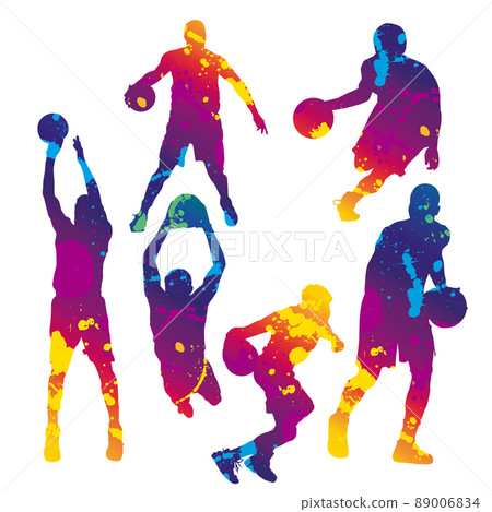 Basketball silhouette illustration (color) 89006834