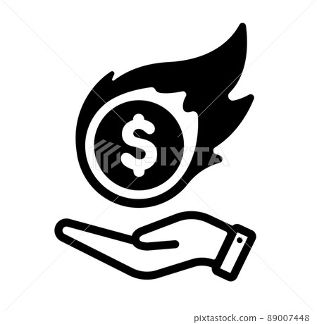 US dollar / inflation dollar appreciation vector icon US dollar / inflation dollar appreciation vector icon 89007448