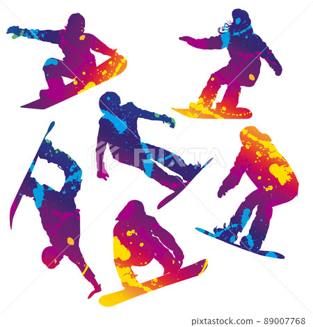 Snowboard silhouette illustration (color) Snowboard silhouette illustration (color) 89007768