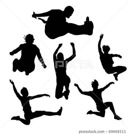 跳遠剪影圖 跳遠剪影圖 89008511