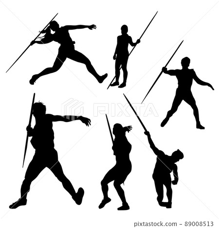 Javelin throw silhouette illustration 89008513