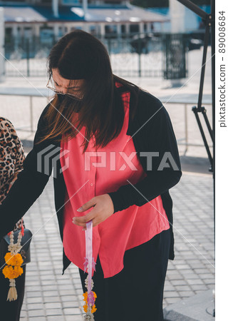 Thai buddhism pray for benefaction worship 89008684