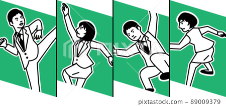商務場景4個男女姿勢 89009379