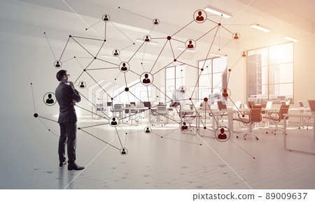 Networking and social communication concept as effective point for modern business 89009637