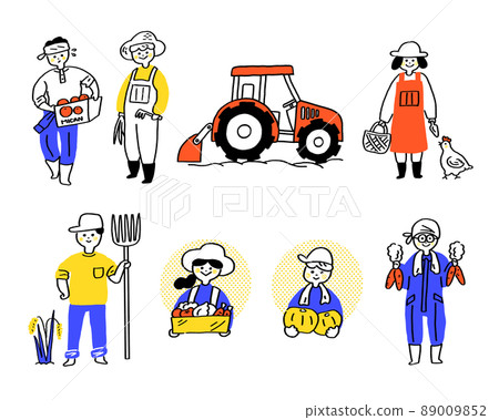 Agriculture, farmer's work landscape illustration set 89009852