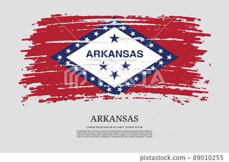 Arkansas flag with brush stroke effect and...-插圖素材 [89010255] - PIXTA圖庫