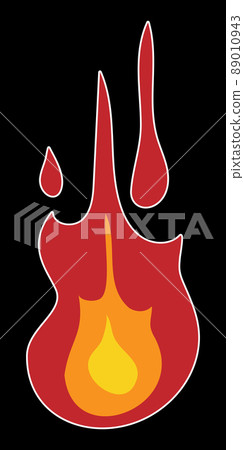 Illustration of flame (with white border) 89010943