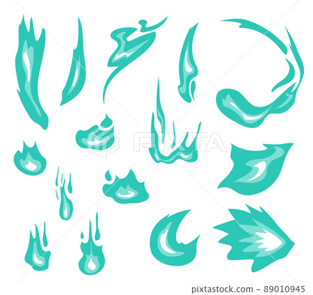 Set of blue flame illustrations Set of blue flame illustrations 89010945