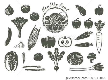 Vegetable illustration icon set vector Vegetable illustration icon set vector 89011068