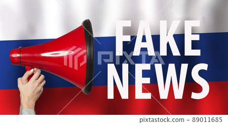 Fake news, propaganda, disinformation and hoax in Russia concept. Fake news, propaganda, disinformation and hoax in Russia concept. 89011685