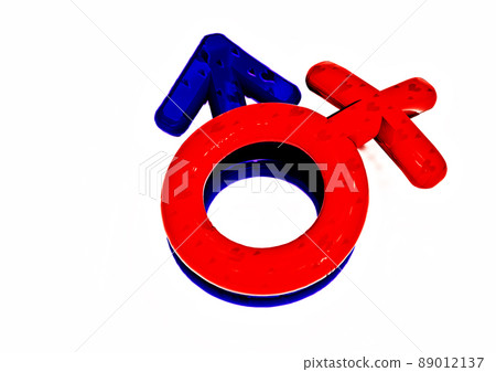 Man's and female symbols. 3D render. 89012137