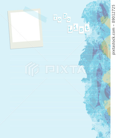 To-do list template with lines for writing reminders of plans on a nautical theme - sea with fish watercolor 89012725