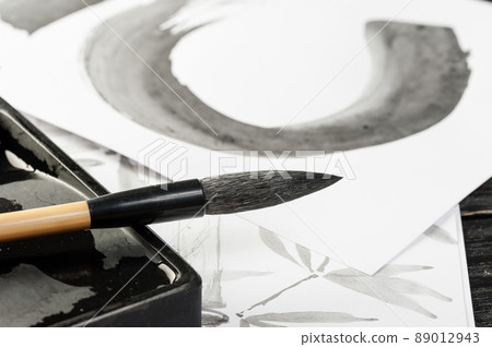 closeup writing brush 89012943