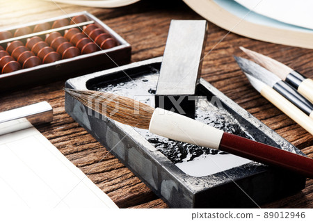 closeup writing brush 89012946