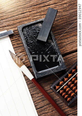 closeup writing brush 89012947