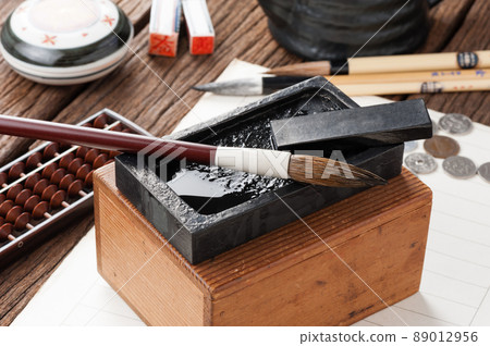 closeup writing brush 89012956