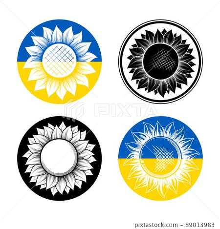 White color sunflower silhouette 89013983