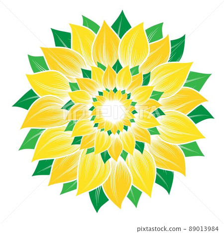 Flat color big sunflower silhouette Flat color big sunflower silhouette 89013984