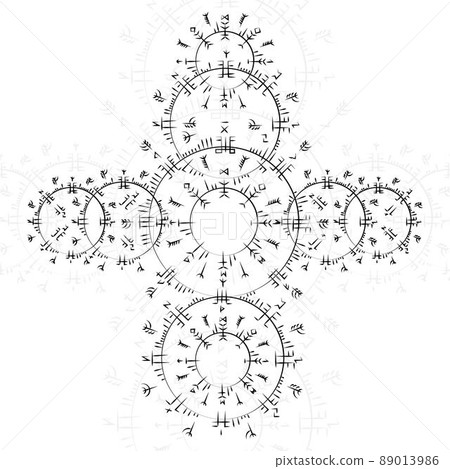 Circle black runes great symbol 89013986