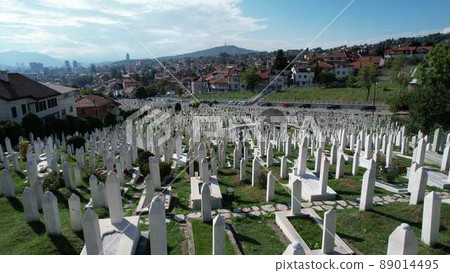 Aerial Bosnian Graveyard 89014495