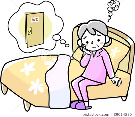 A senior woman who wakes up because she wants to go to the bathroom 89014850