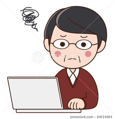 擔心的中年人和計算機 擔心的中年人和計算機 89014964