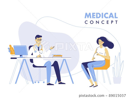 Medicine concept with doctor and pregnant woman. Medicine concept with doctor and pregnant woman. 89015037
