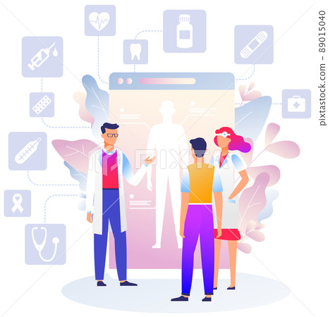 Online medical consultation concept. Mobile app medicine. 89015040