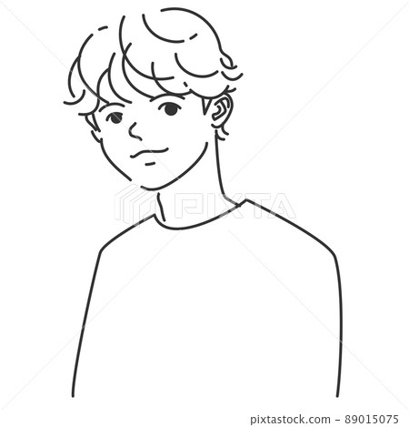 Boy with a line drawing with a transparent background 2 89015075