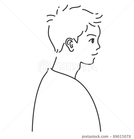 帶透明背景的線條畫的男孩 4 89015078