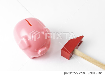 Piggy bank and toy hammer Piggy bank and toy hammer 89015184