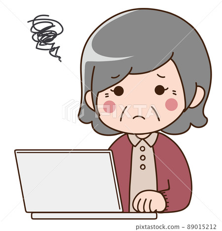 擔心的奶奶和電腦 擔心的奶奶和電腦 89015212