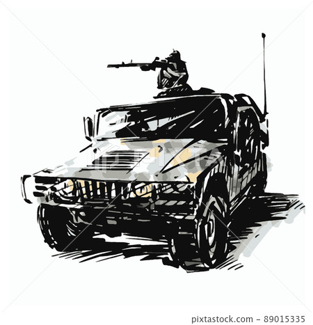 Sketch of vehicle for war  89015335