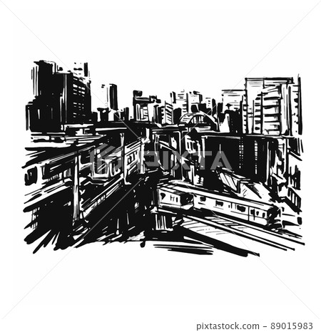 Sketch of Tokyo city  89015983