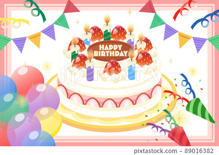 Birthday cake illustration material set (vector) Birthday cake illustration material set (vector) 89016382