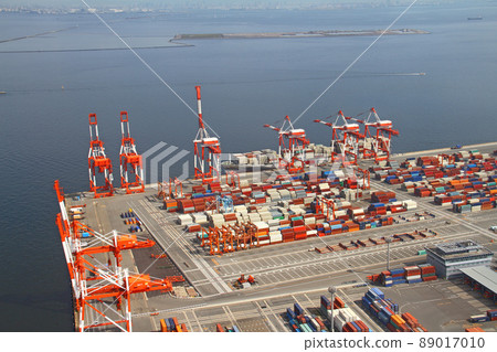 神戶港集裝箱碼頭鳥瞰圖 神戶港集裝箱碼頭鳥瞰圖 89017010