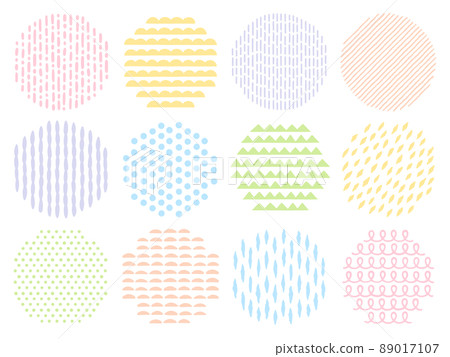 Hand-painted abstract pattern circular ornament set Hand-painted abstract pattern circular ornament set 89017107