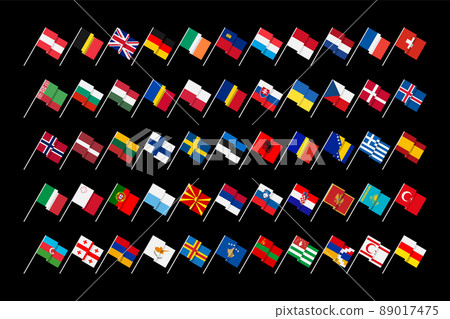 Flags of states and dependent territories of Europe. 89017475