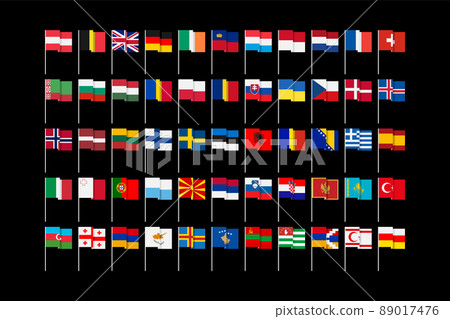 Flags of states and dependent territories of Europe. 89017476