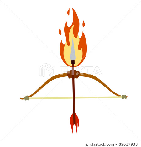 Burning arrow. Fire and flame, Lord Rama bow. Indian festival navratri and Vijayadashami celebration Burning arrow. Fire and flame, Lord Rama bow. Indian festival navratri and Vijayadashami celebration 89017938