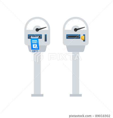 Parking meter, park zone public. Urban public hold security. Vector stock illustration. Parking meter, park zone public. Urban public hold security. Vector stock illustration. 89018302
