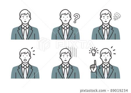 A variation set of young businessmen in suits 89019234
