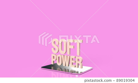 The soft power text on tablet for business concept 3d rendering. 89019304
