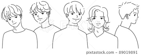 具有透明背景的男性組線圖 89019891